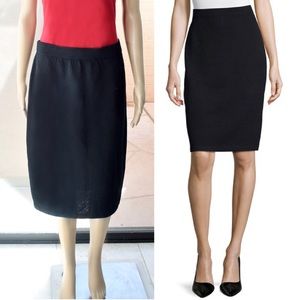 St. John Black Signature Santana Knit Pencil Skirt