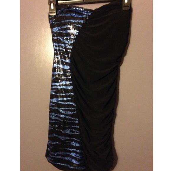 Black and blue zebra print dress