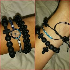 3 little black bracelets