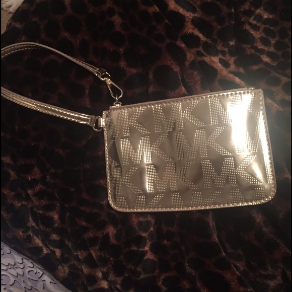Gold metallic wristlet
