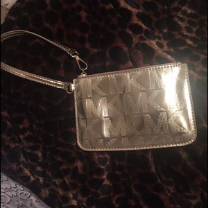 Gold metallic wristlet