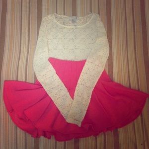 F21 lace top with H&M skirt