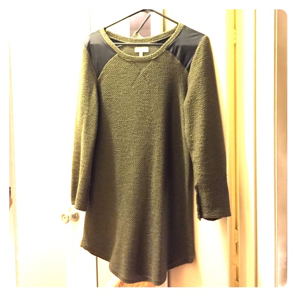 army green winter long sleeve winter dress!