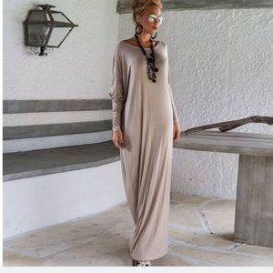 Autum Long Sleeve Loose Women Maxi Dress