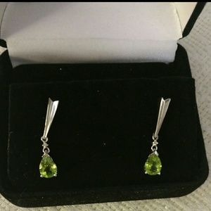 Peridot dangle earrings.