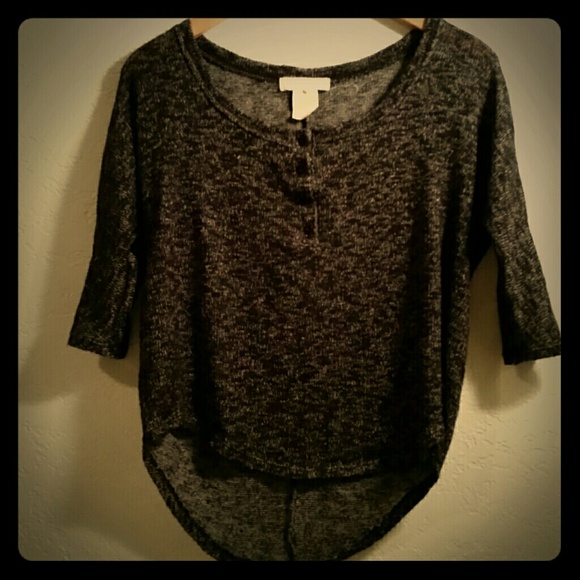 Black and grey heather sweater