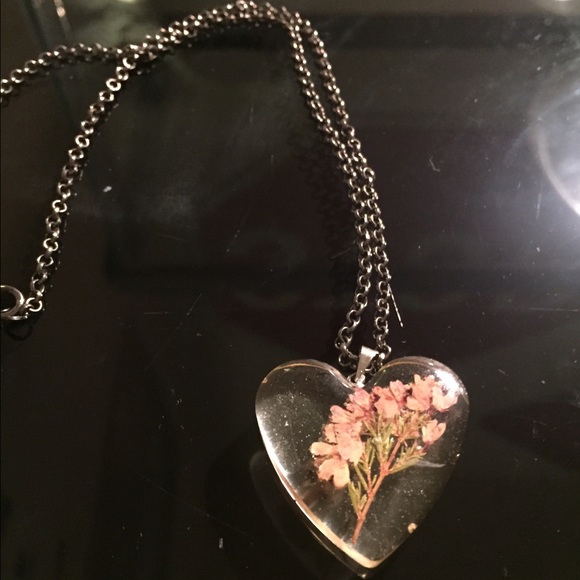 Resin Necklace with Real Flowers
