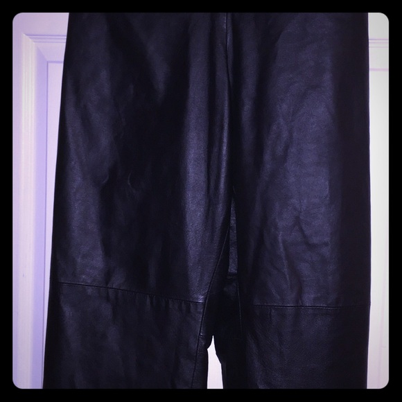 Black 100% Leather Pants -PLUS SIZE