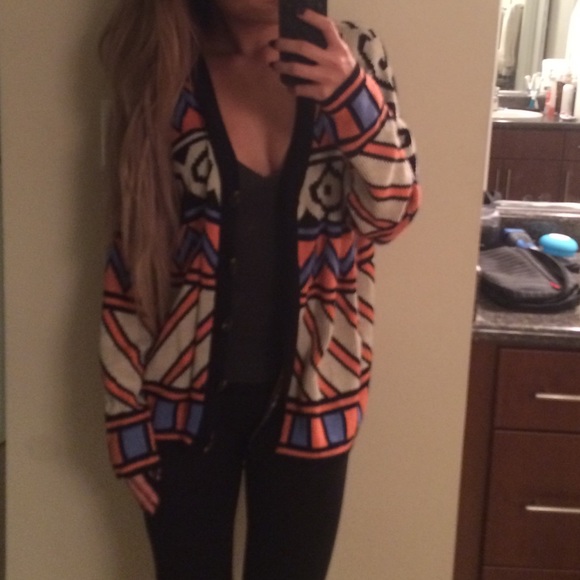 Sweaters - Multicolored Thick Cardigan