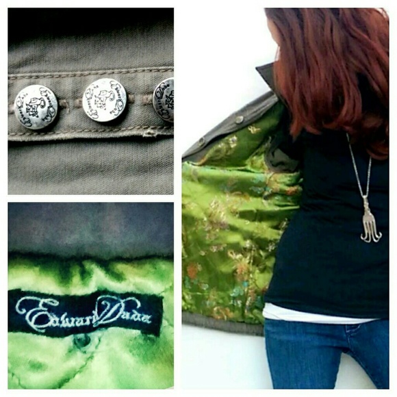 ❌Edward Dada Army Jacket w/ Embroidery Dragon Face - Picture 3 of 4