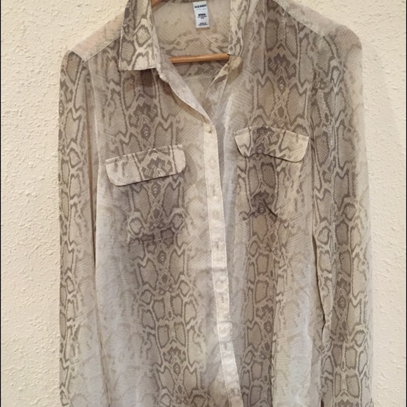 Snake print button up