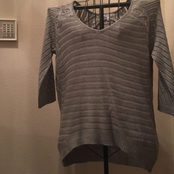 New York & Co. Lurex V-Neck Sweater - Picture 3 of 4
