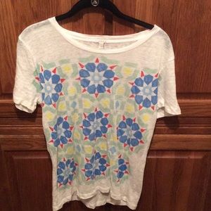 Colorful linen blend j crew t shirt