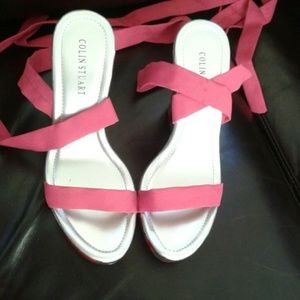 Fushia pink wedges