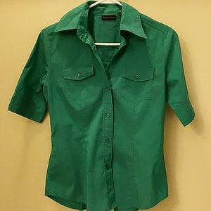 New York & Company Green button downn shirt