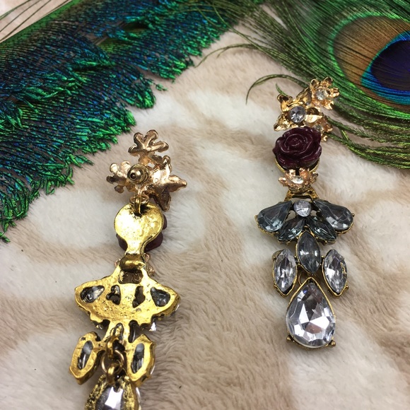 Purple Rose Earrings - Picture 8 of 8