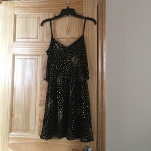 Black and gold dot dress size small