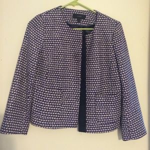 J.Crew Tweed Blazer Purple, Ivory & Metallic