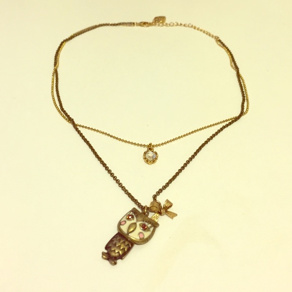 Owl double chain necklace by Betsey Johnson