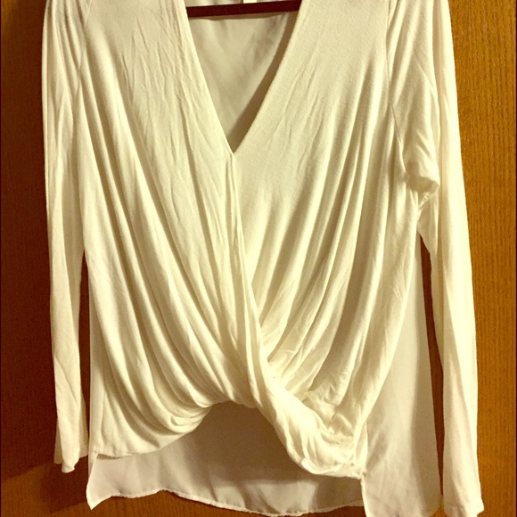 Mock wrap high low shirt