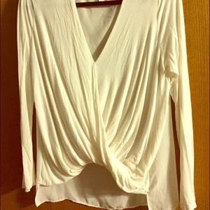 Mock wrap high low shirt