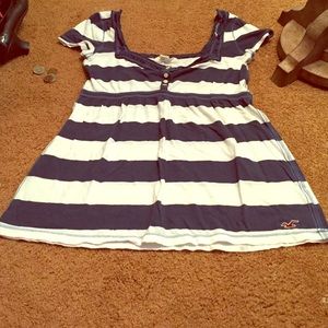 Hollister Navy Striped Shirt