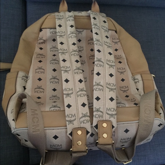 Authentic Mcm Striped Studded Backpack main image 3