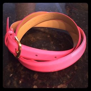 Jcrew pink patent leather skinny belt size Large