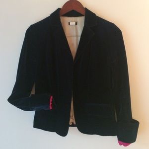 J. Crew Dark Navy Velvet Blazer