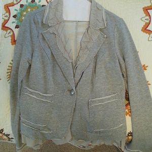 Womens medium gray ruffle jacket