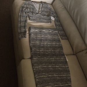 2 pieces. Crop top and matching skirt