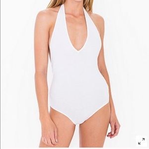 Cotton spandex jersey halter leotard