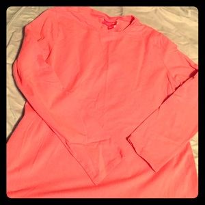 Long sleeved pink maternity tee