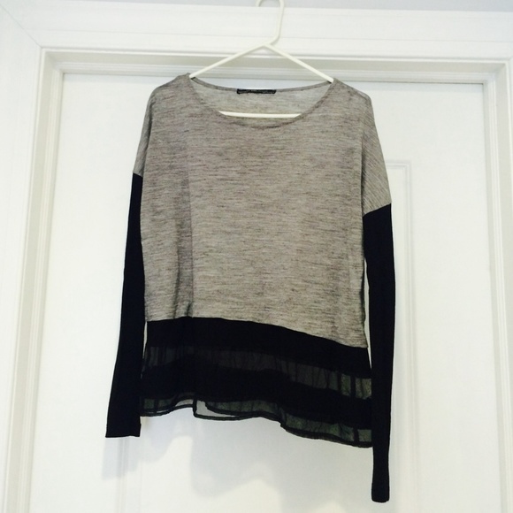 Zara Collection mixed media knit top