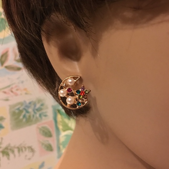 Crescent Half Moon Earrings - Picture 6 of 6