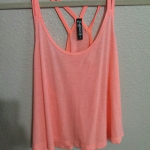 Full Tilt neon pink crop top