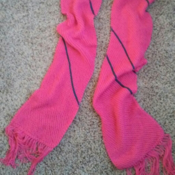 Hand Knit Pink Scarf