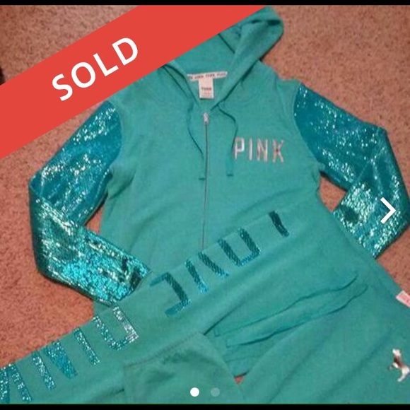 ISO sequin light blue bling set sz M or L