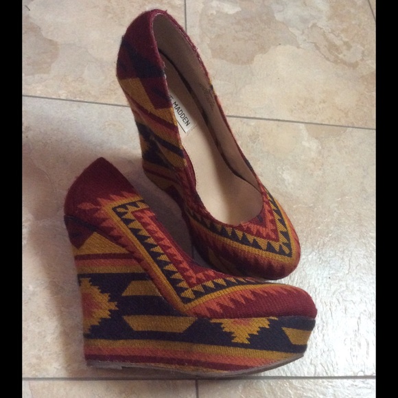 Steve Madden Shoes - REPOSH- Beautiful Steve Madden Aztec Wedges