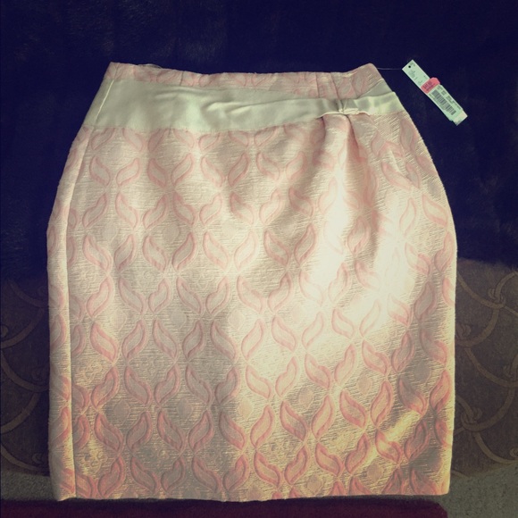 Brand new pretty light pink and cream lined skirt