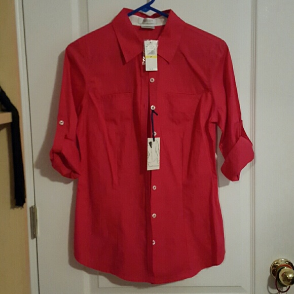 Van Heusen Small Pink 3/4 Blouse