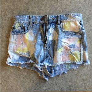 Paint splattered shorts