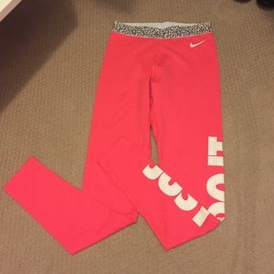 Neon Nike "just do it" leggings