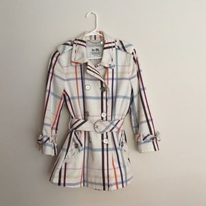 Coach tailored multi colored trench coat