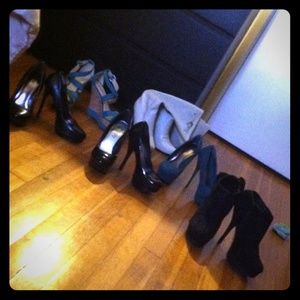 Six pairs of high heels