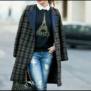 NWOT H&M Plaid Wool Coat