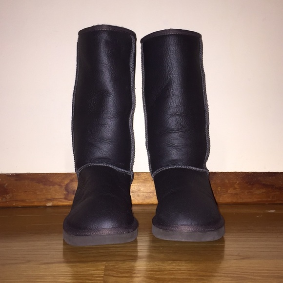 Uggs tall metallic gray boots