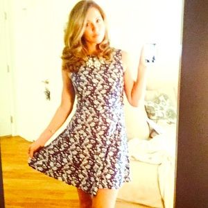 Laura Ashley blue and white floral print dress