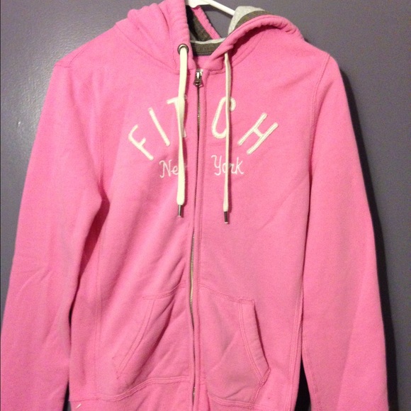 Pink A&F zip up hoodie