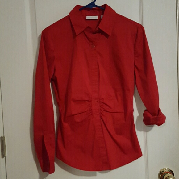 New York & Co. Small Red Button up blouse
